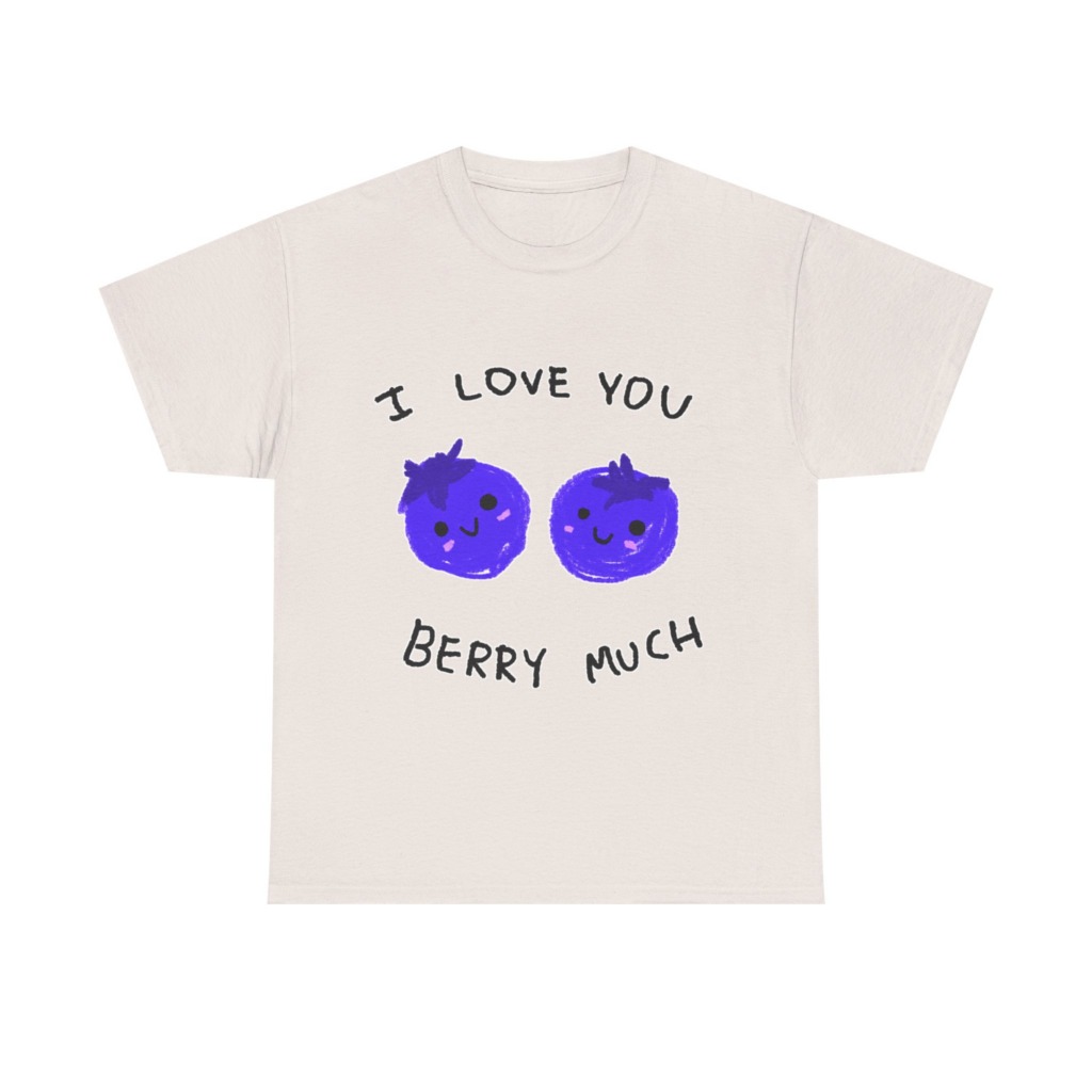 T-Shirt: Kawaii Blueberries 'I Love You Berry Much'