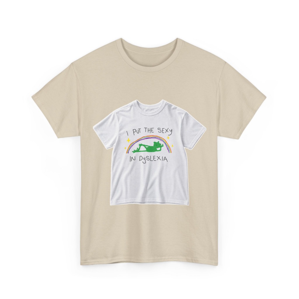 White 'I Put The Sexy In Dyslexia' Frog T-Shirt