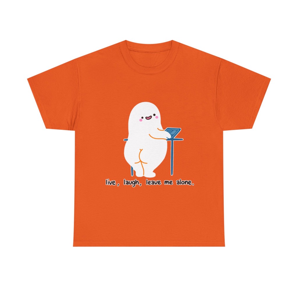 T-Shirt with Live, Laugh, Leave Me Alone Ghost Graphic