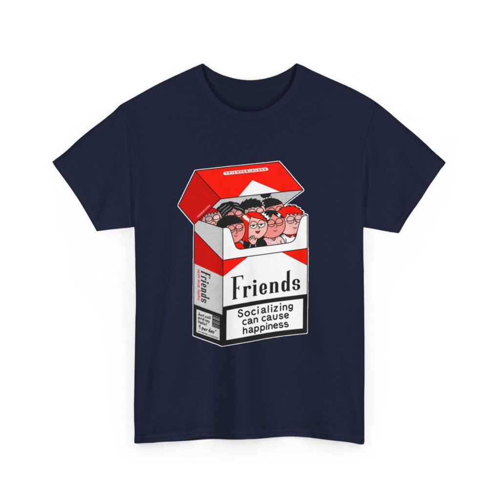 Graphic Tee: Friends Socializing Cigarette Pack