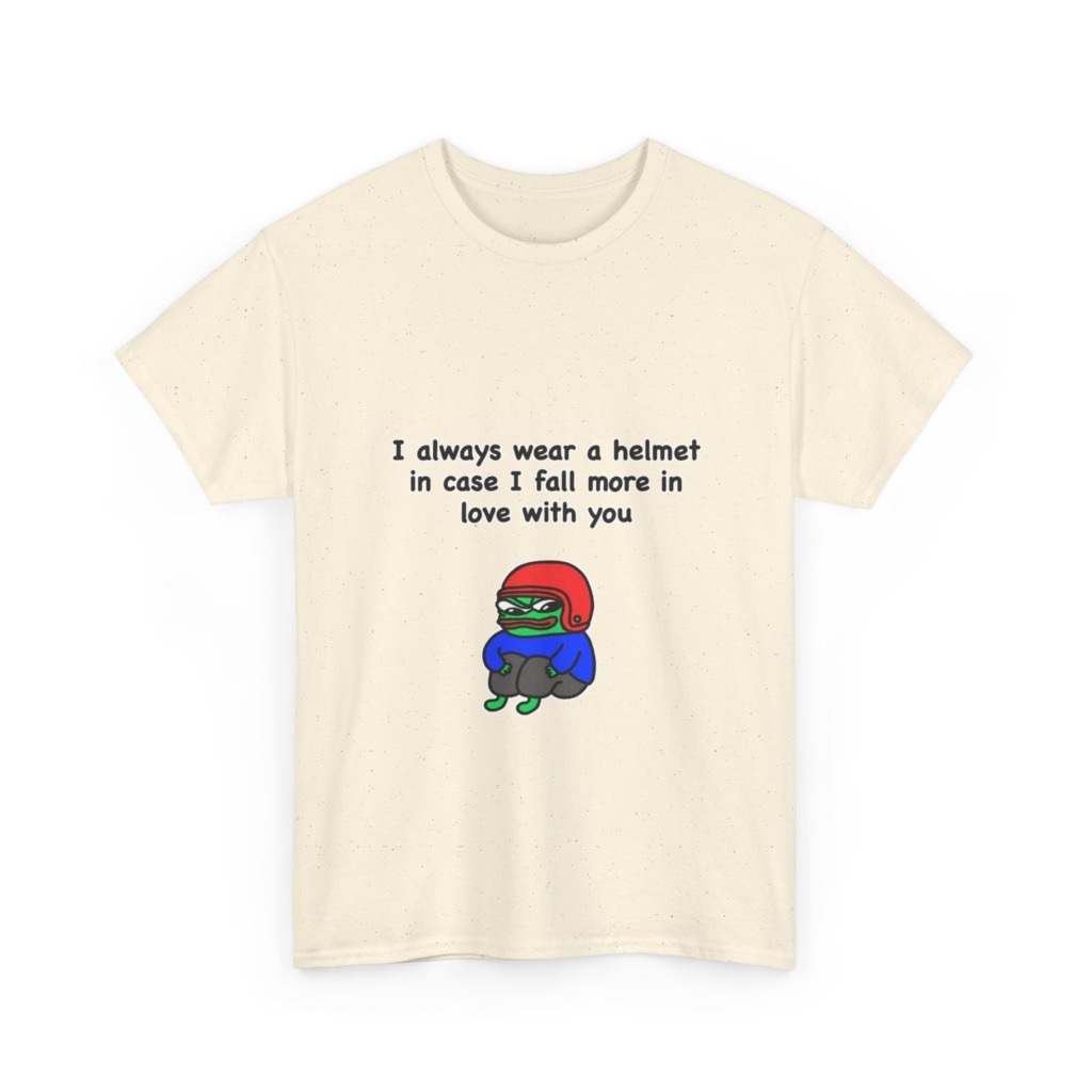 T-Shirt: Helmet-Wearing Pepe Frog Love Quote