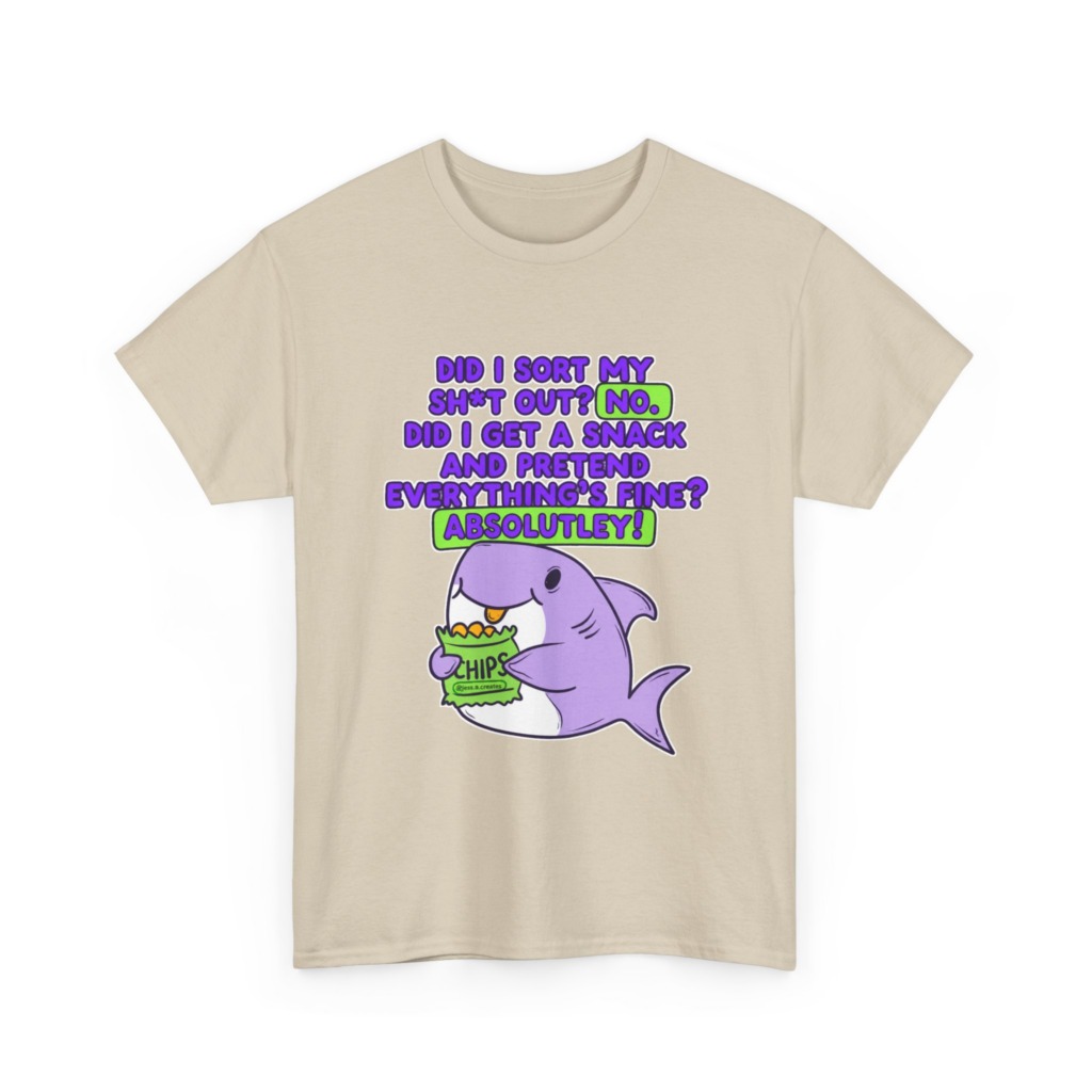 T-Shirt: Shark Eating Chips Funny Quote