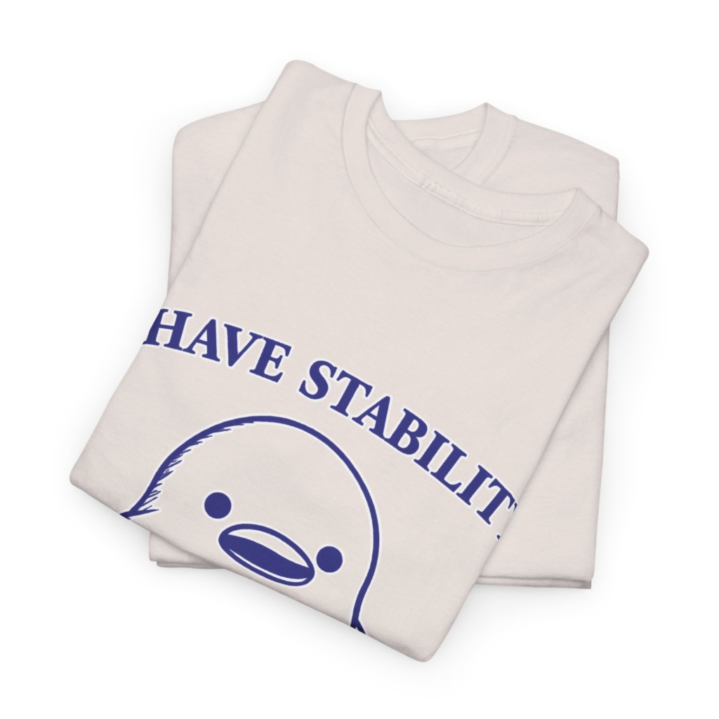 T-Shirt: Cute Stabbing Penguin 'Stability' Pun