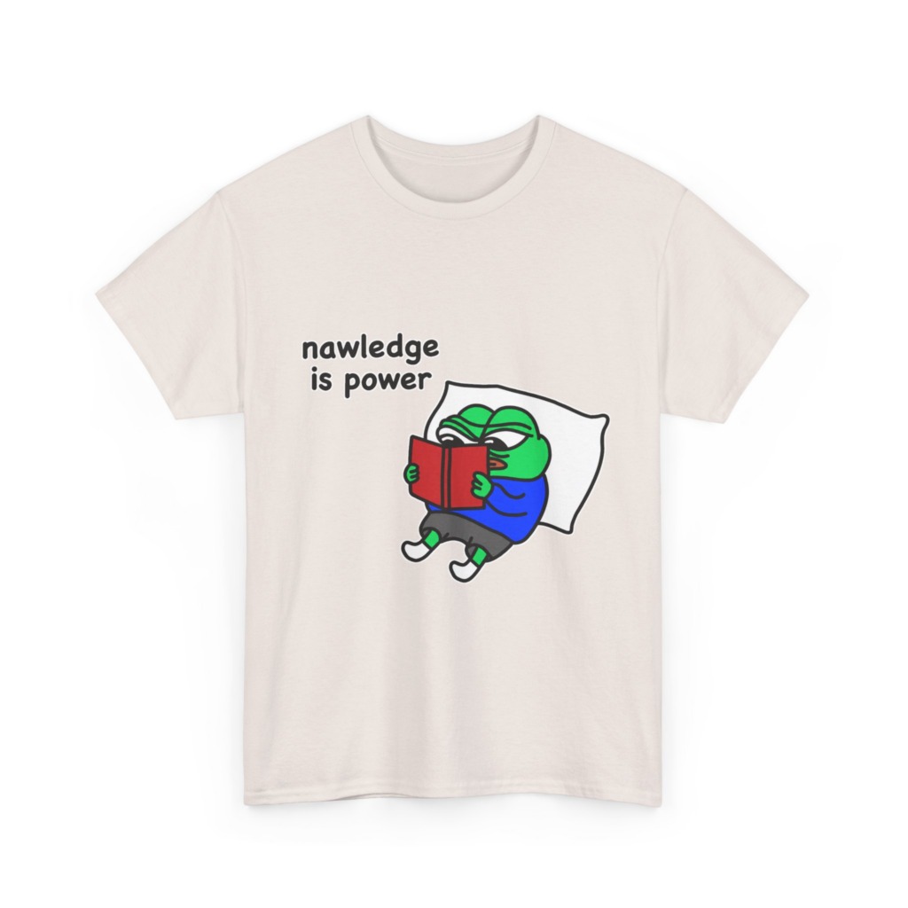 Pepe Frog 'Nawledge is Power' Graphic T-Shirt