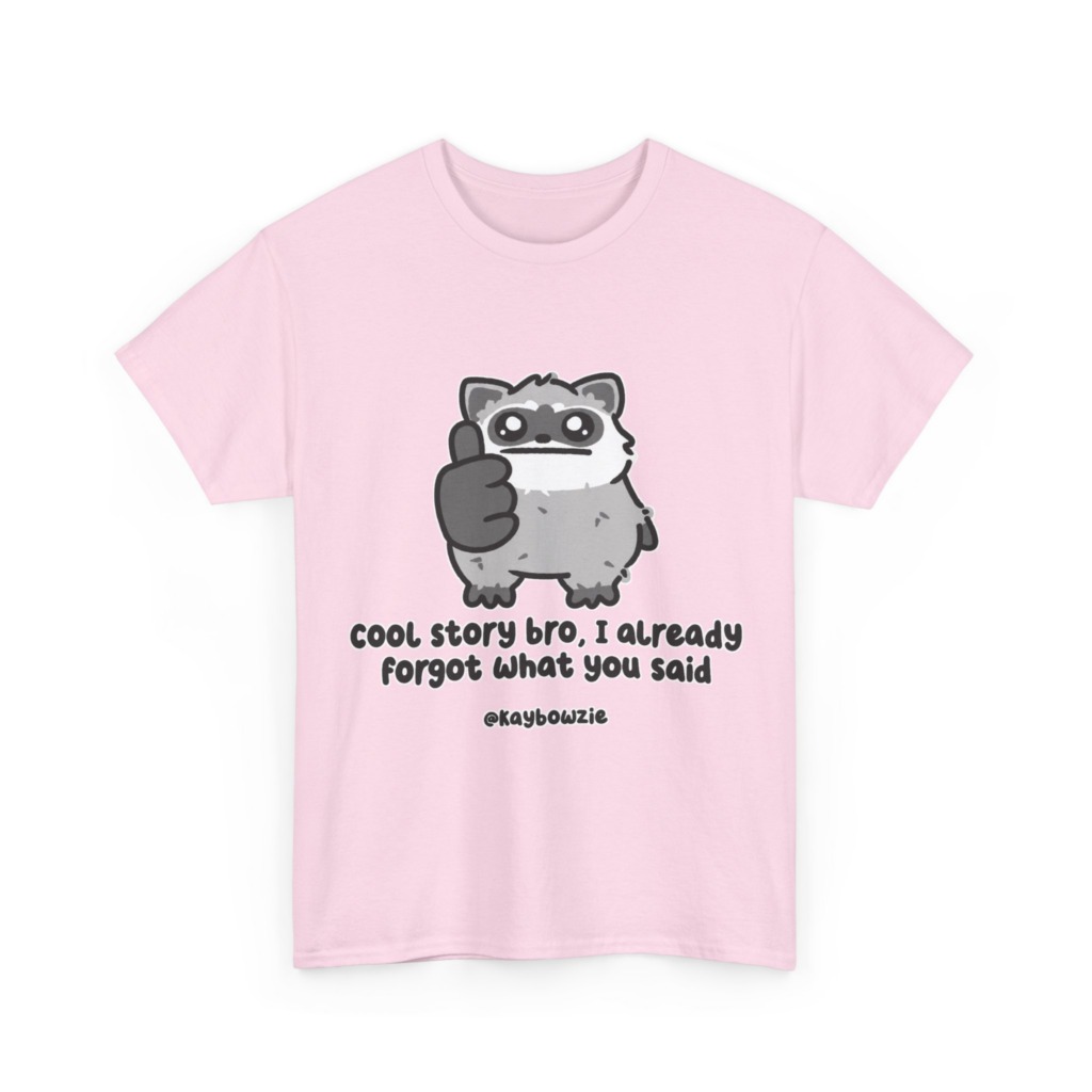 Sarcastic Raccoon 'Cool Story Bro' Graphic Tee