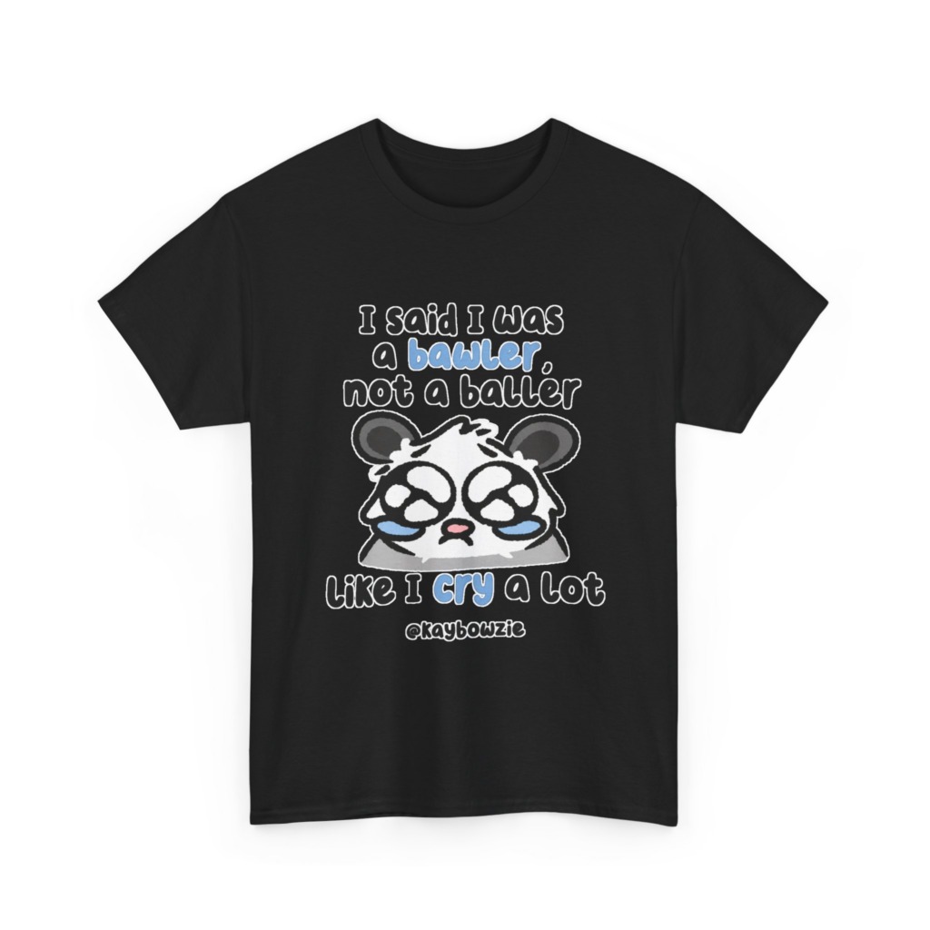 T-Shirt with Crying Animal 'Bawler Not Baller' Graphic