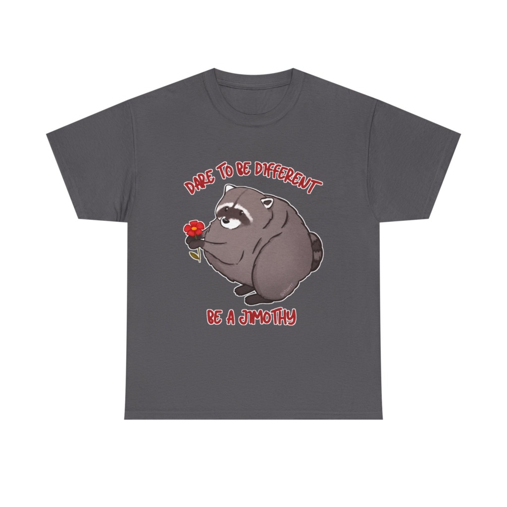 Raccoon T-Shirt: Jimothy with Flower Graphic Print