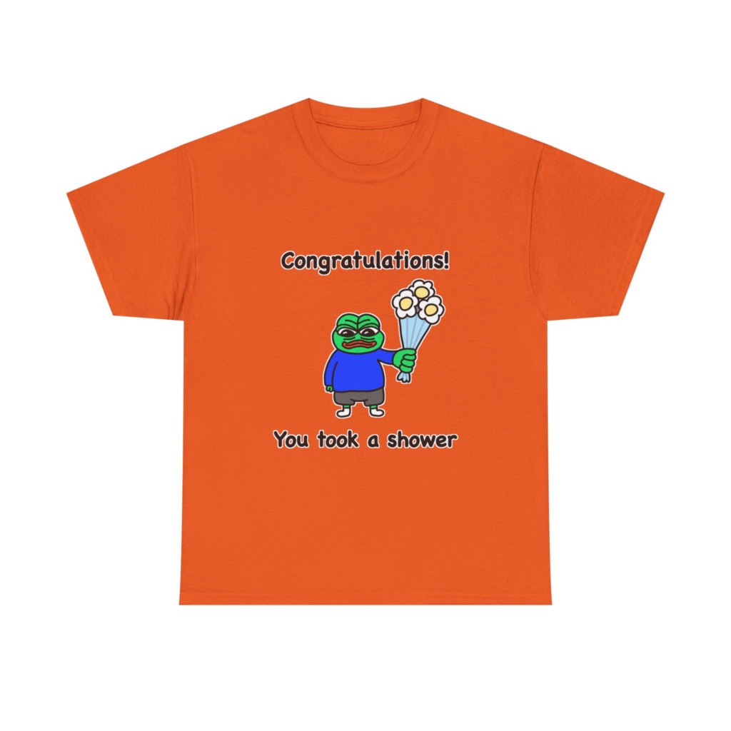 Pepe the Frog Shower Celebration Graphic T-Shirt