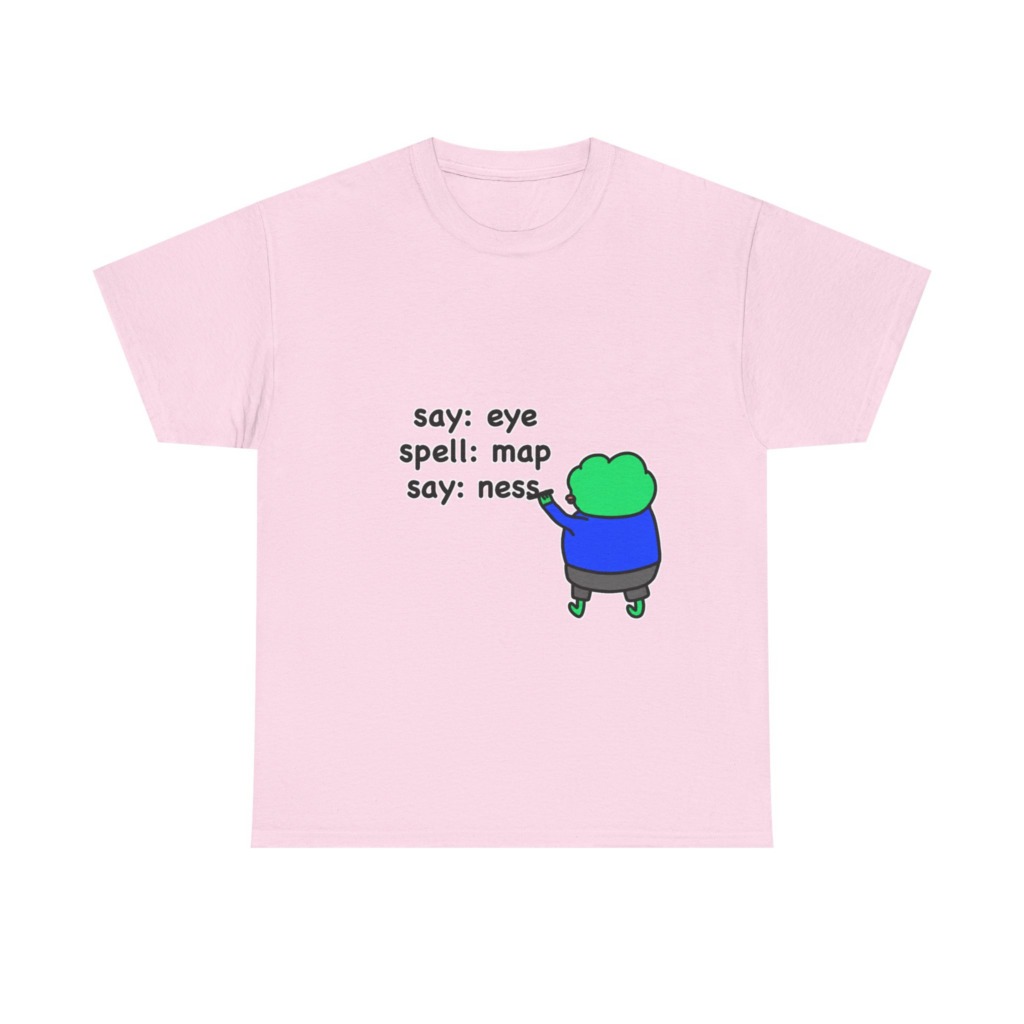 Eye Map Ness" Funny Character Graphic T-Shirt