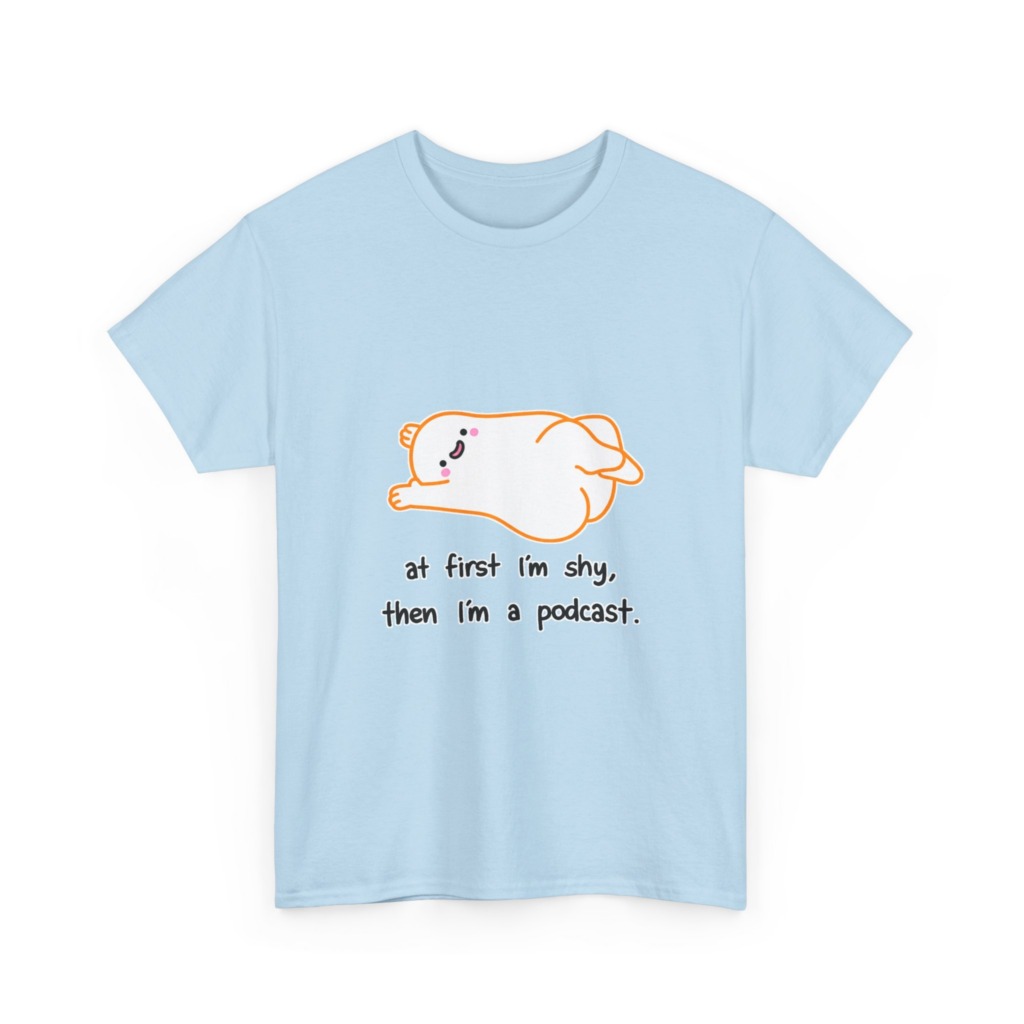 T-Shirt with Shy Podcast Creature Graphic