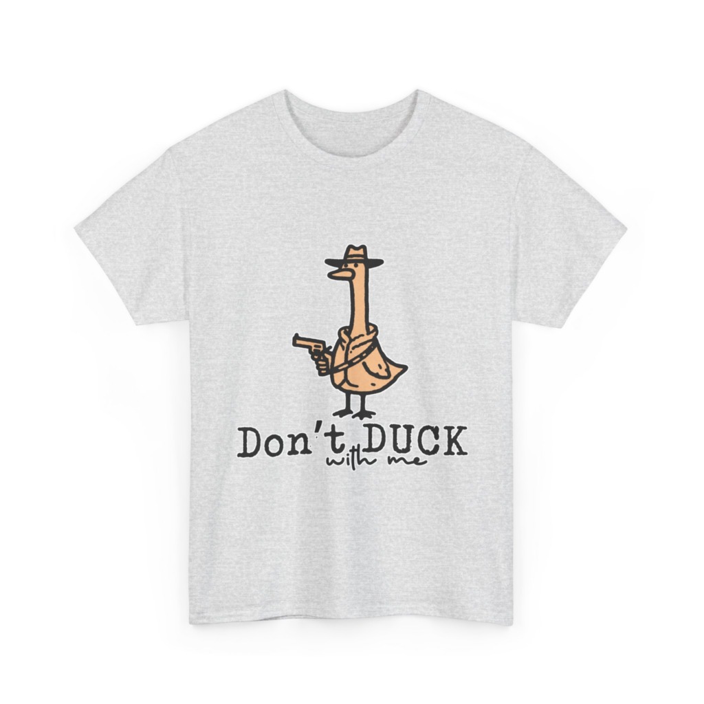 White T-Shirt with Gangster Duck 'Don't Duck With Me' Print