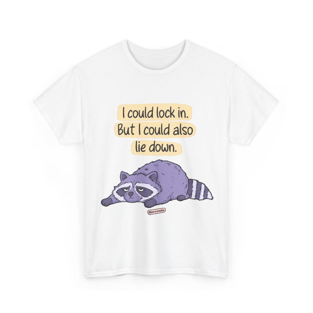 Raccoon "I Could Lie Down" Graphic Tee