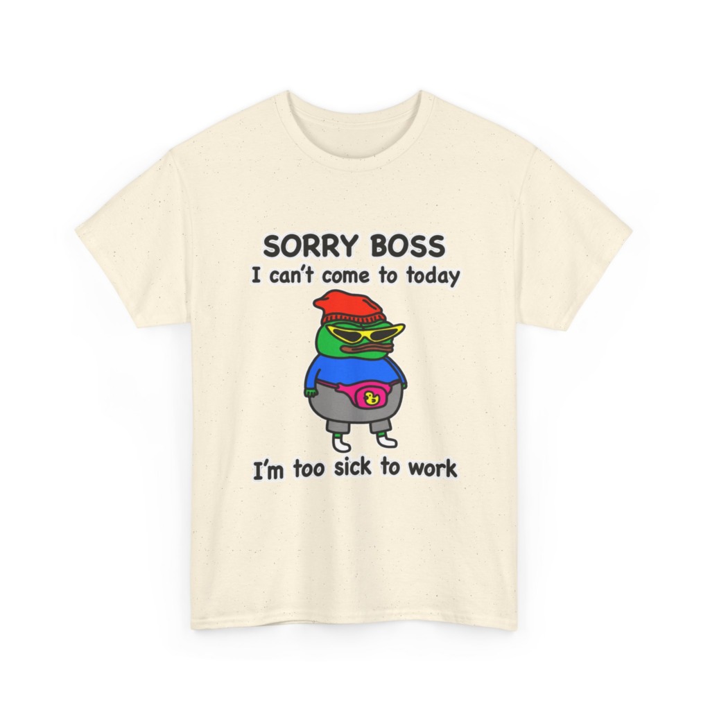Pepe the Frog Sorry Boss Sick Day Graphic T-Shirt