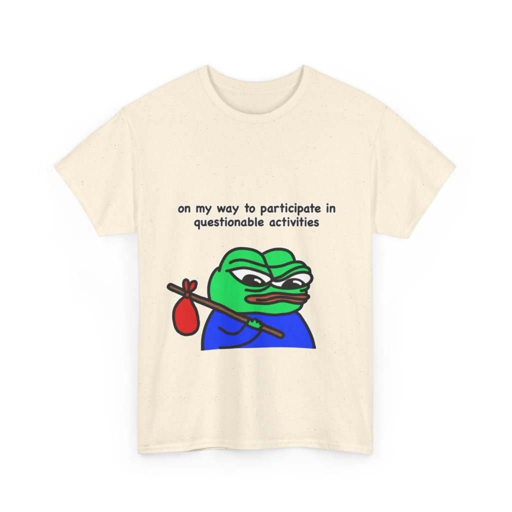 T-Shirt: Questionable Activities Pepe Frog Print