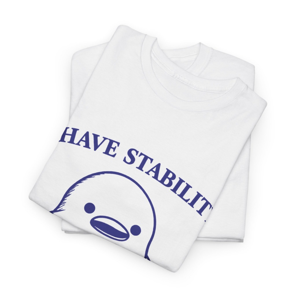 T-Shirt: Cute Stabbing Penguin 'Stability' Pun