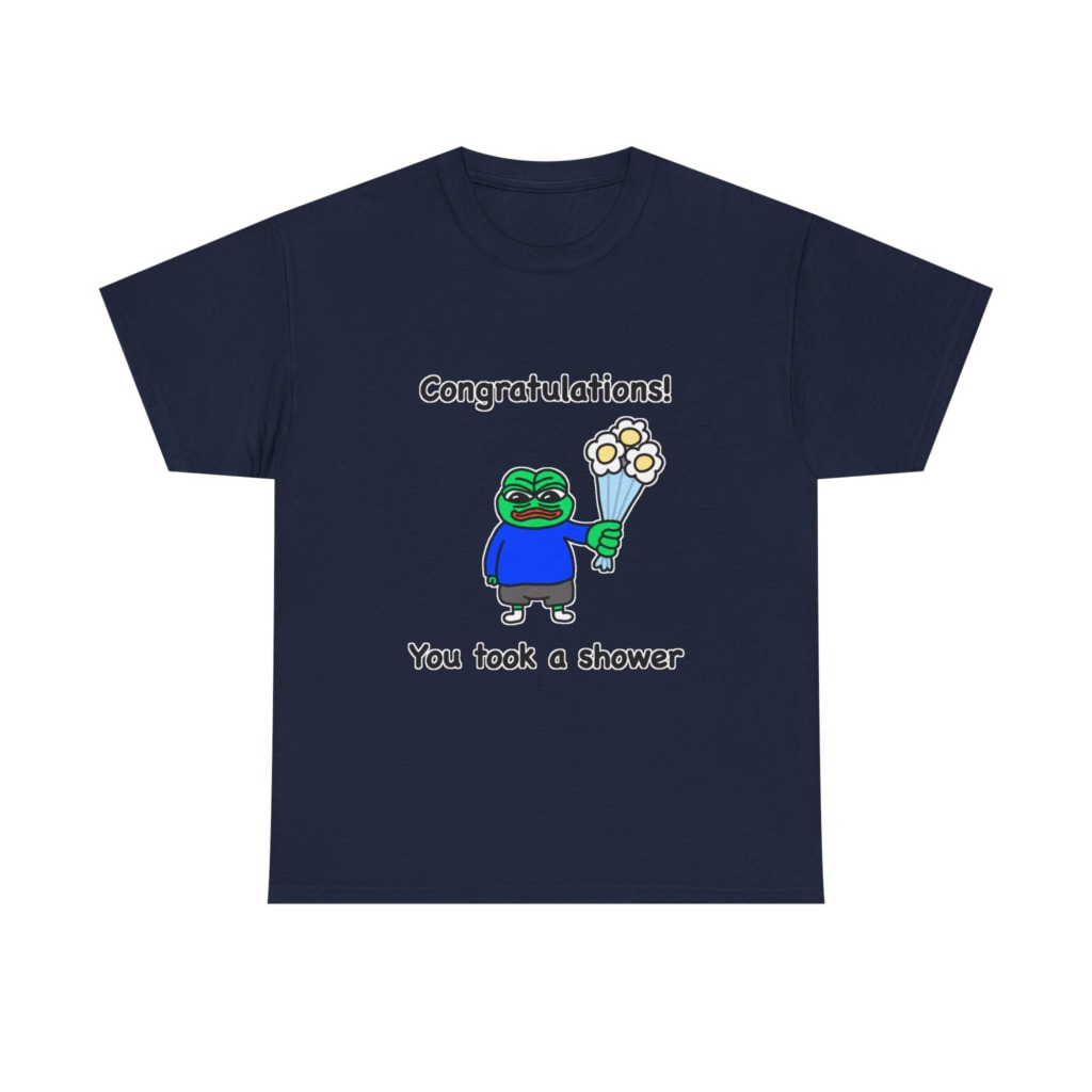 Pepe the Frog Shower Celebration Graphic T-Shirt