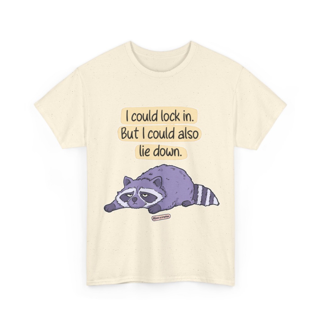 Raccoon "I Could Lie Down" Graphic Tee
