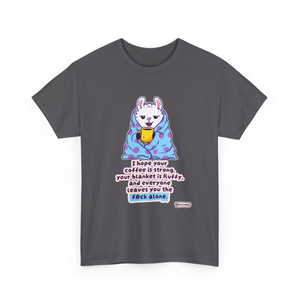 Sarcastic Llama Coffee & Blanket Graphic T-Shirt