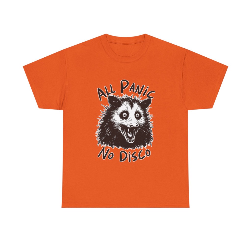T-Shirt: All Panic No Disco Opossum Graphic