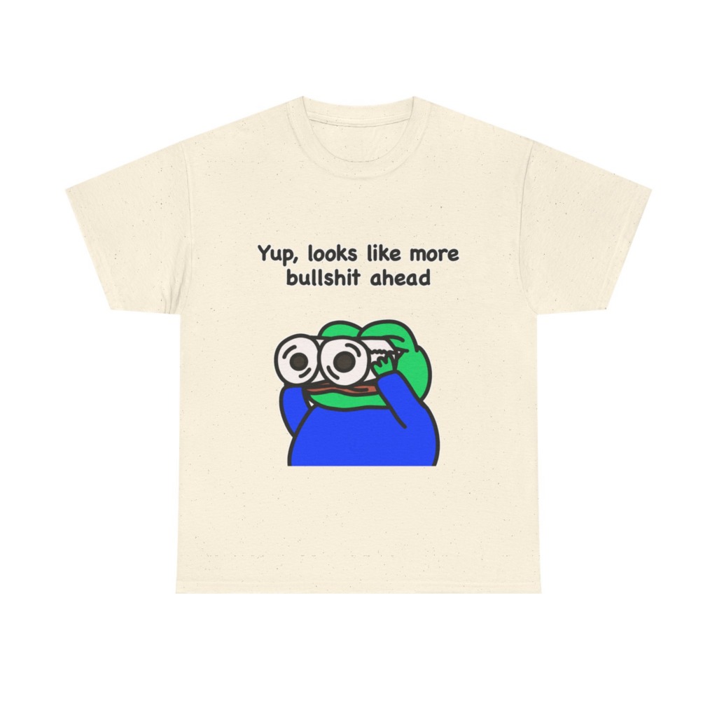Frog T-Shirt: Binoculars & 'Bullshit Ahead' Graphic