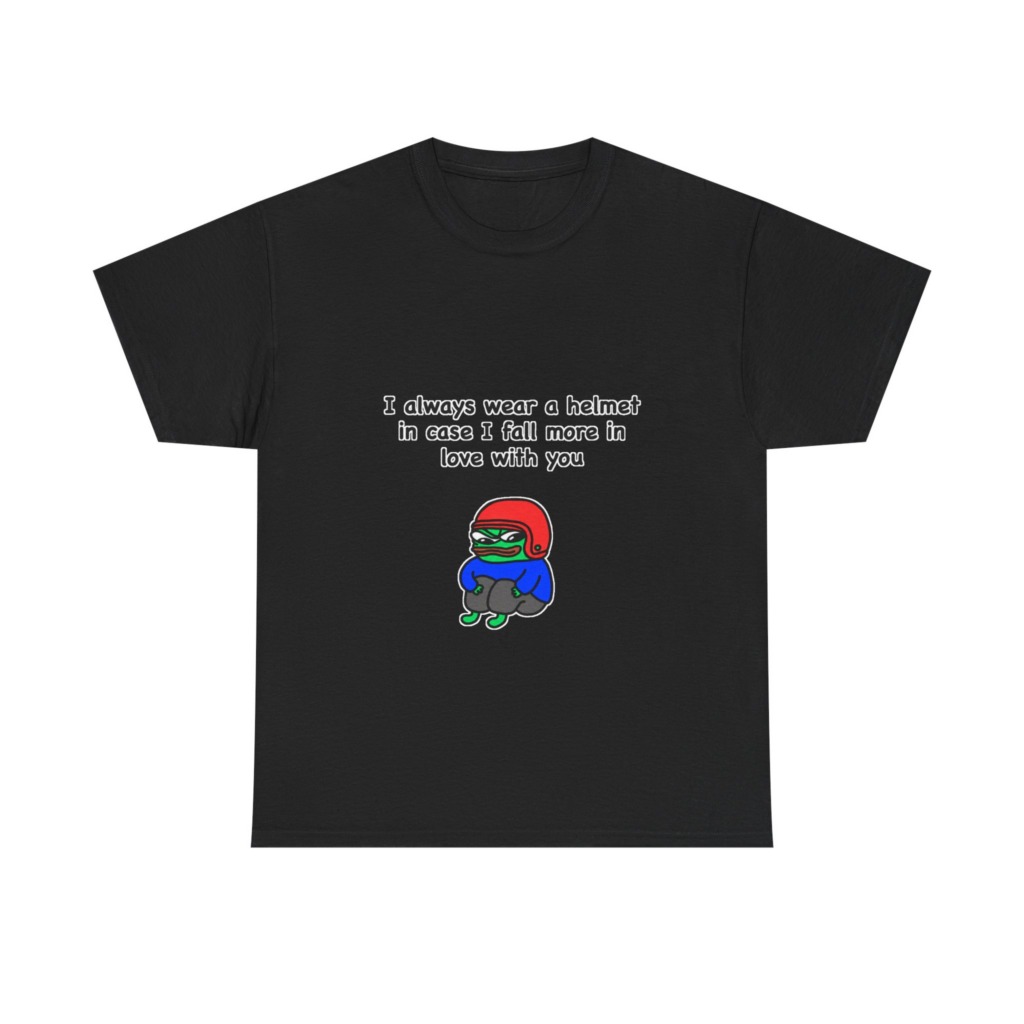 T-Shirt: Helmet-Wearing Pepe Frog Love Quote