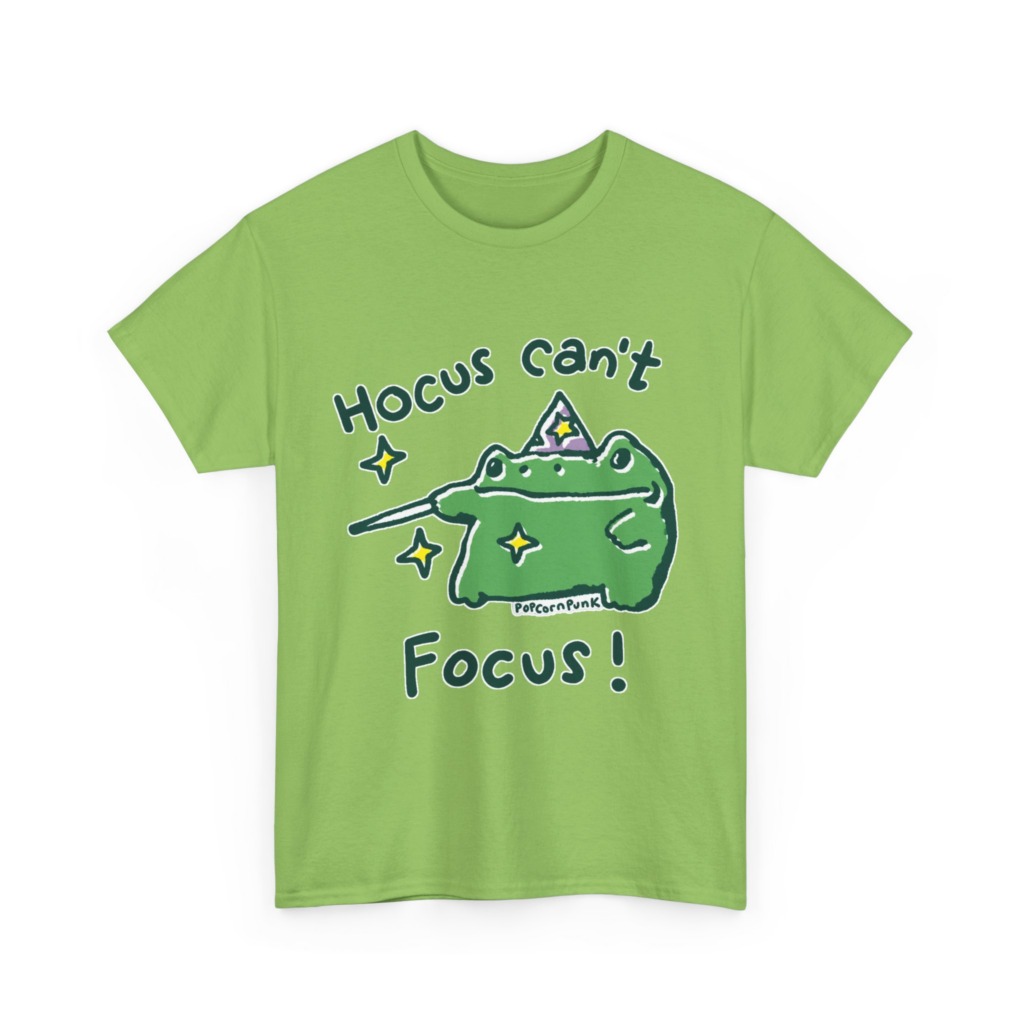 "Hocus Can't Focus!" Wizard Frog T-Shirt