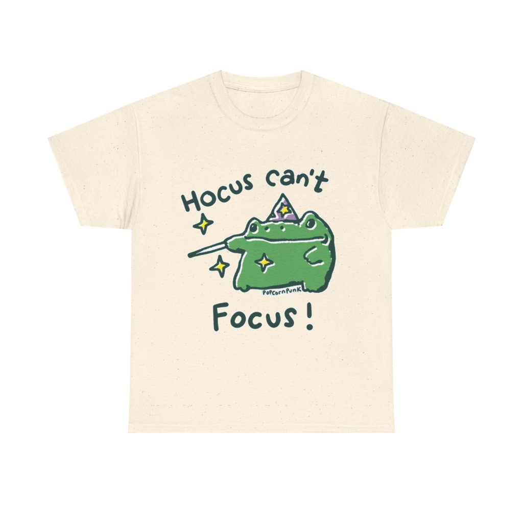 "Hocus Can't Focus!" Wizard Frog T-Shirt
