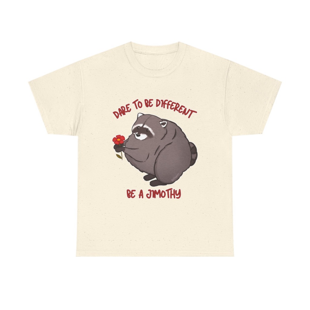 Raccoon T-Shirt: Jimothy with Flower Graphic Print