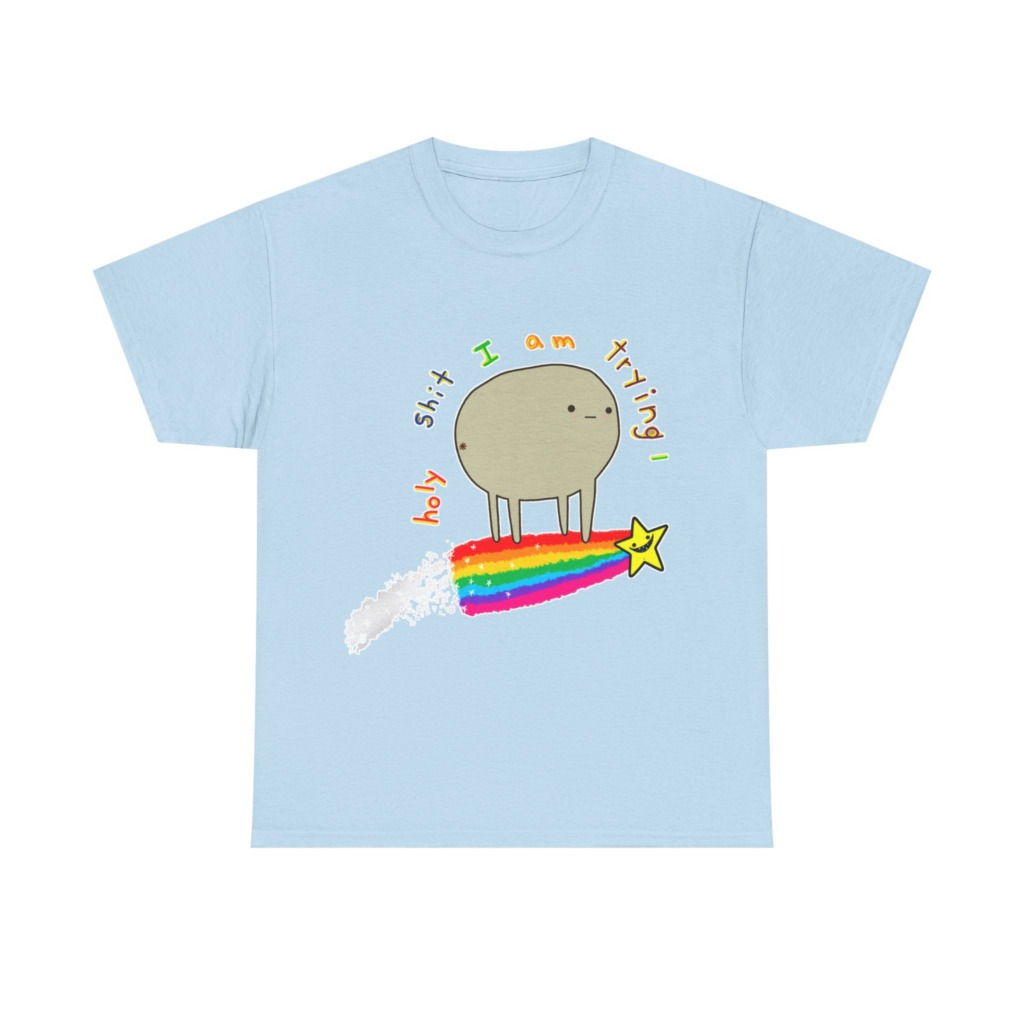 'I Am Trying' Blob Rainbow Graphic Tee