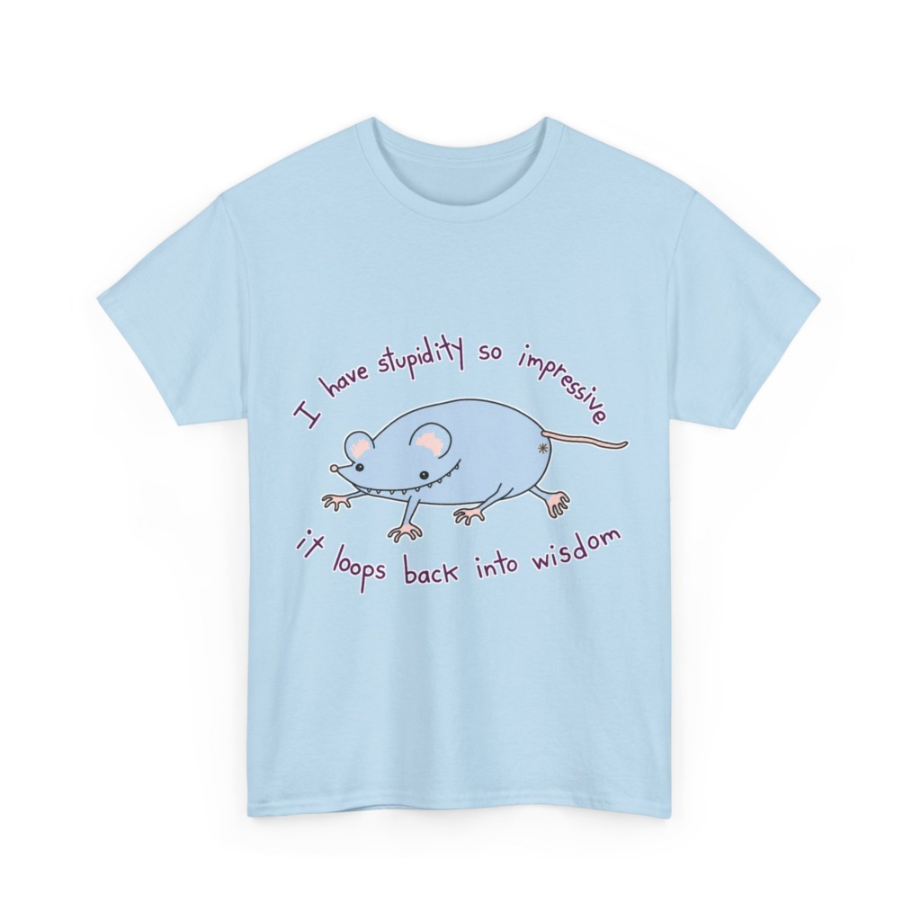 Cartoon Mouse 'Stupidity' Graphic T-Shirt