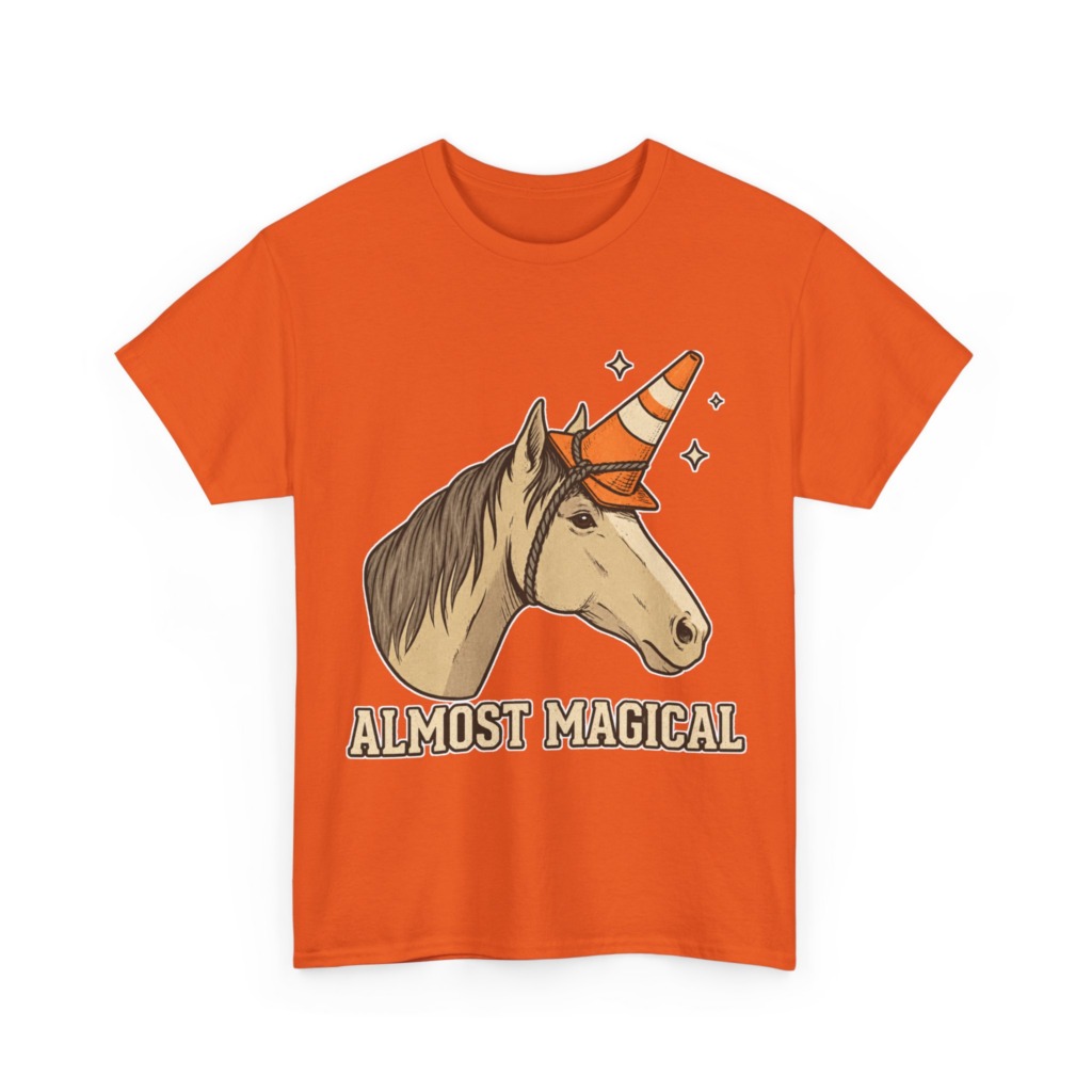 T-Shirt: Almost Magical Traffic Cone Unicorn