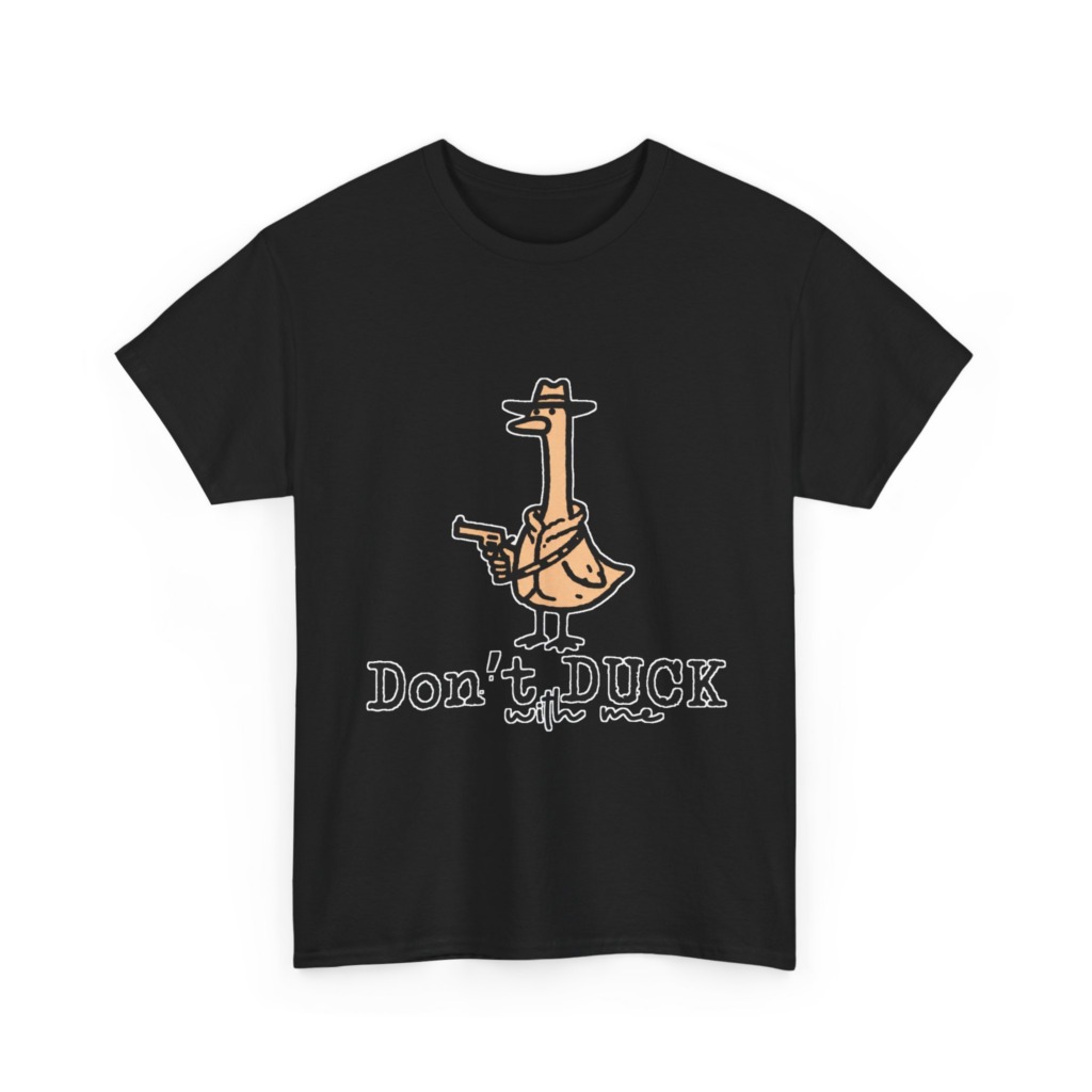 White T-Shirt with Gangster Duck 'Don't Duck With Me' Print