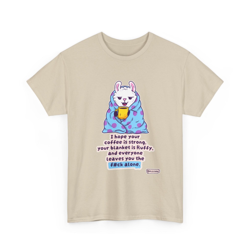 Sarcastic Llama Coffee & Blanket Graphic T-Shirt