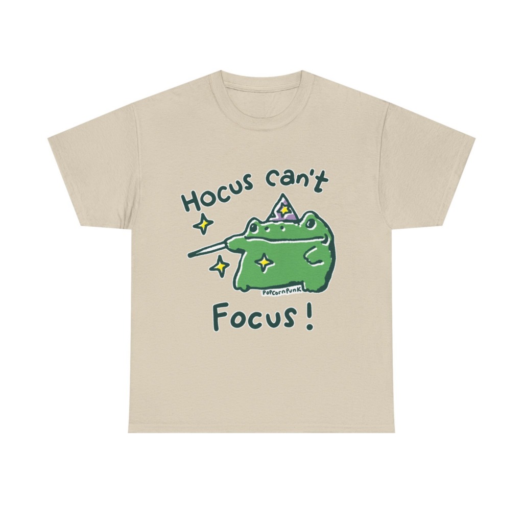 "Hocus Can't Focus!" Wizard Frog T-Shirt
