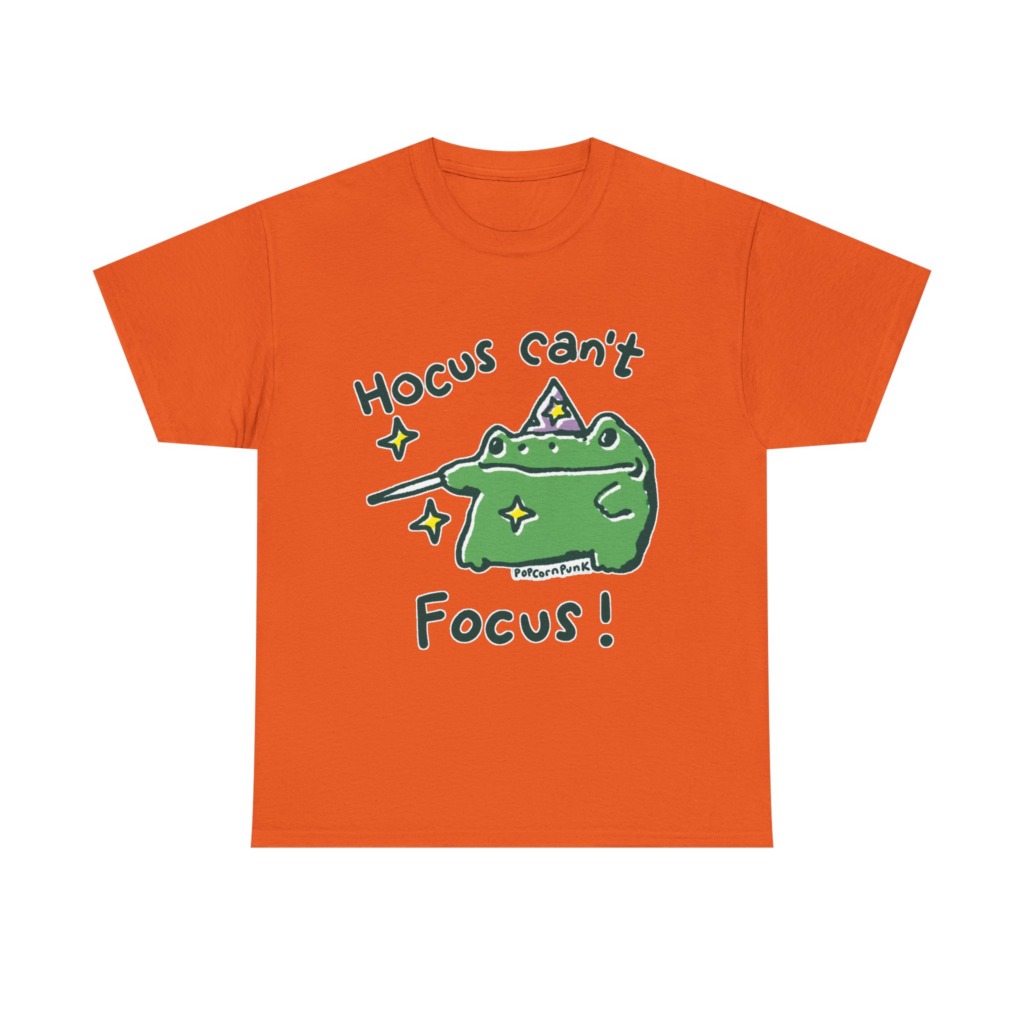 "Hocus Can't Focus!" Wizard Frog T-Shirt
