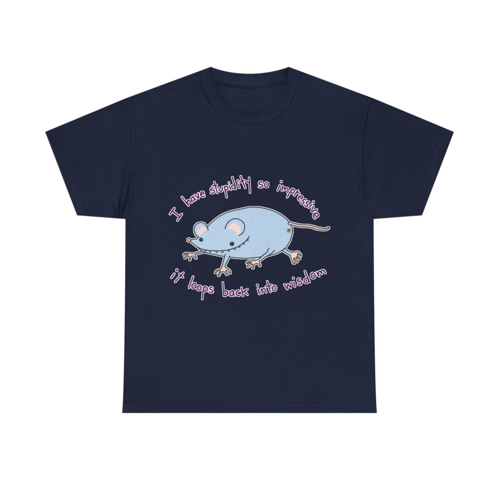Cartoon Mouse 'Stupidity' Graphic T-Shirt