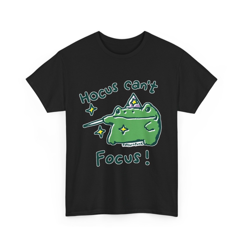 "Hocus Can't Focus!" Wizard Frog T-Shirt