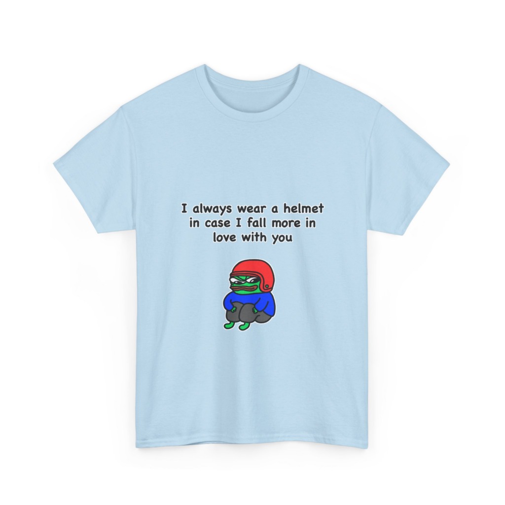 T-Shirt: Helmet-Wearing Pepe Frog Love Quote