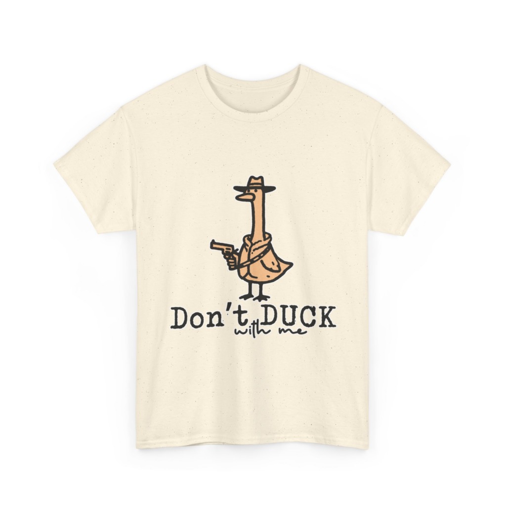 White T-Shirt with Gangster Duck 'Don't Duck With Me' Print