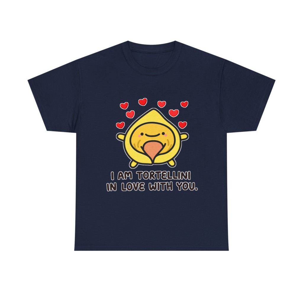 T-Shirt with Tortellini in Love Graphic