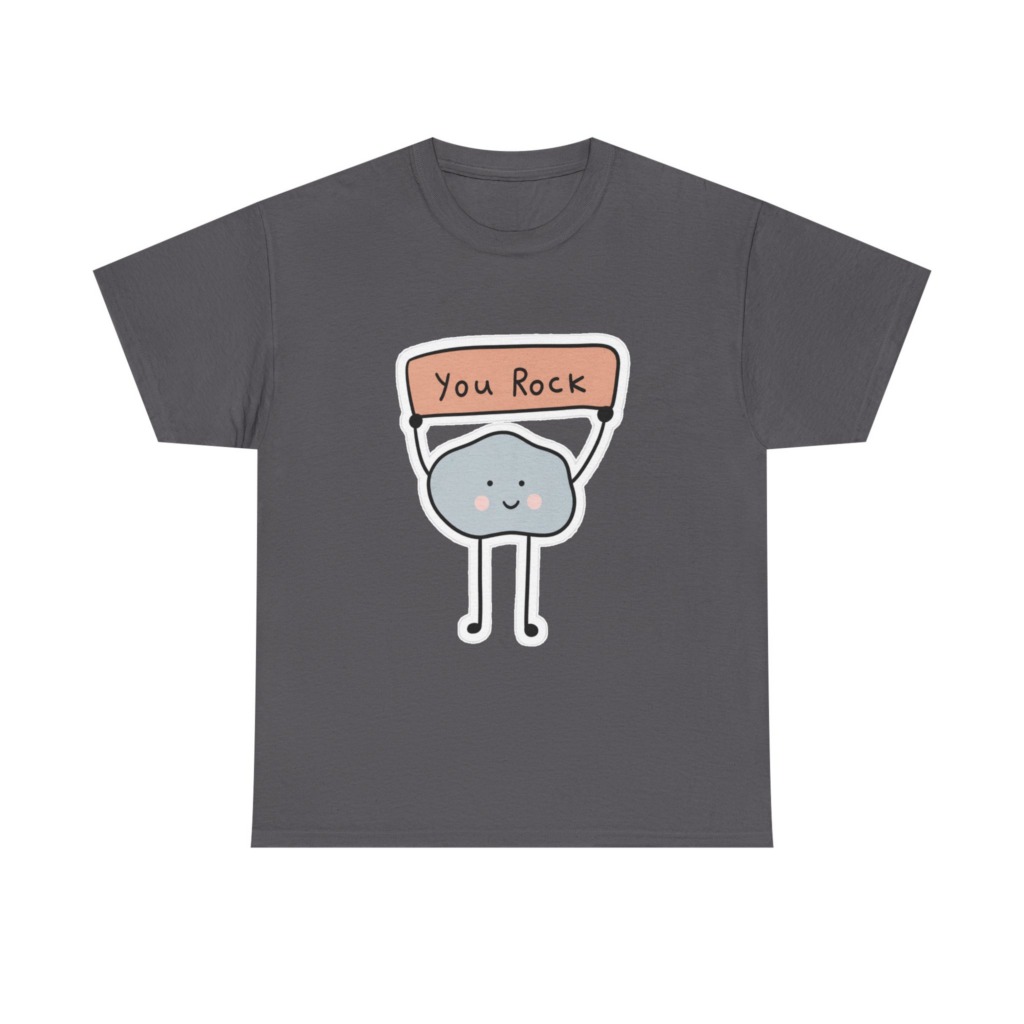T-Shirt with Cute "You Rock" Cartoon Rock Design