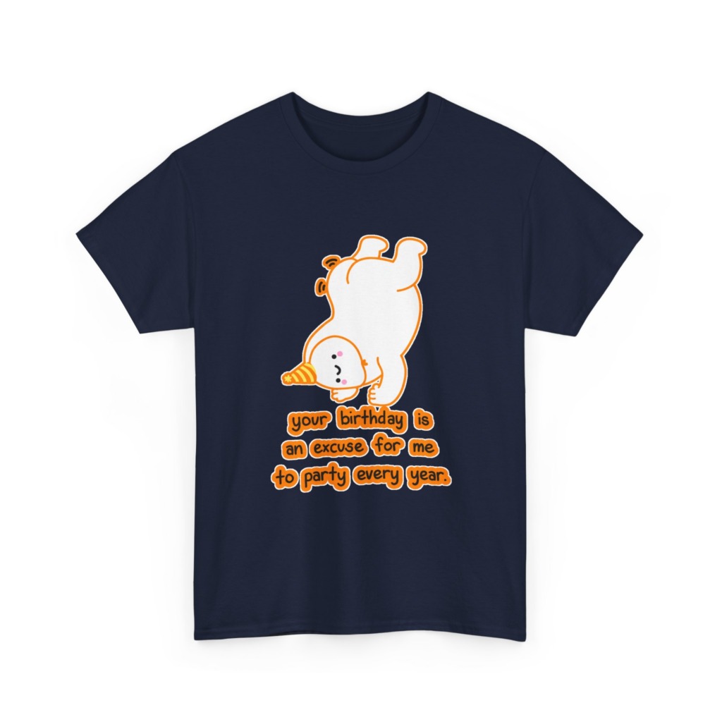 T-Shirt: Playful Handstand Bear Birthday Quote