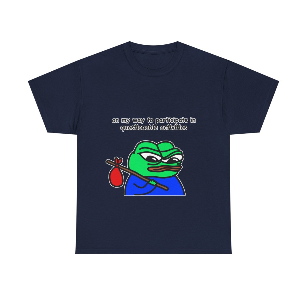 T-Shirt: Questionable Activities Pepe Frog Print