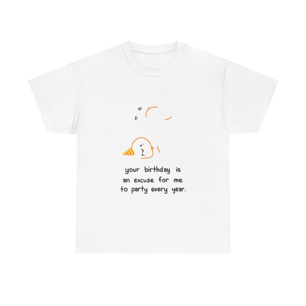 White Upside Down Party Character T-Shirt