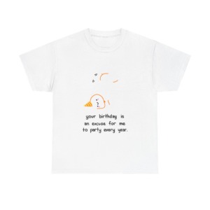 White Upside Down Party Character T-Shirt