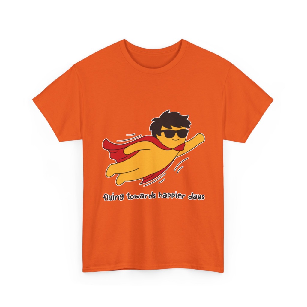 T-Shirt: Flying Hero 'Happier Days' Graphic Print