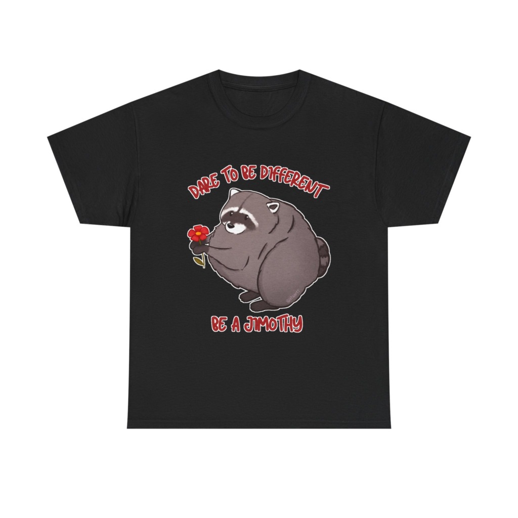 Raccoon T-Shirt: Jimothy with Flower Graphic Print