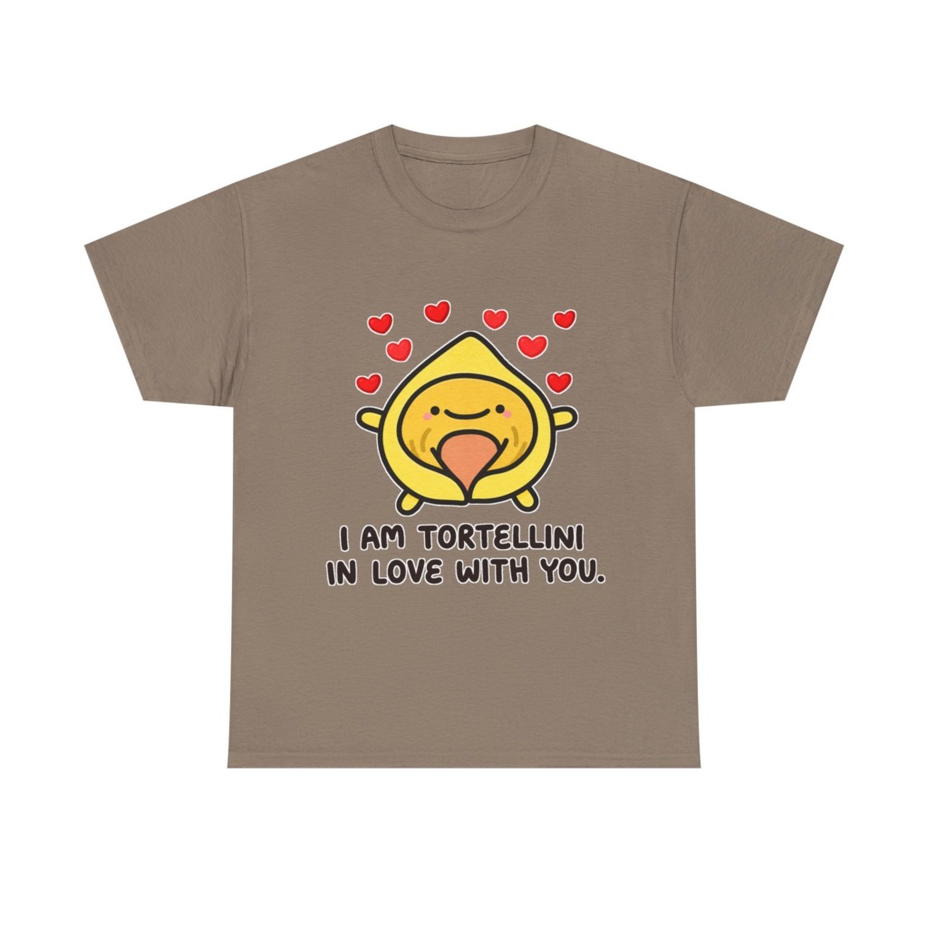 T-Shirt with Tortellini in Love Graphic