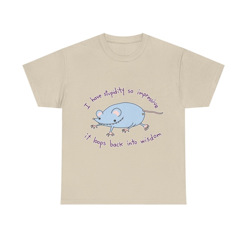 Cartoon Mouse 'Stupidity' Graphic T-Shirt