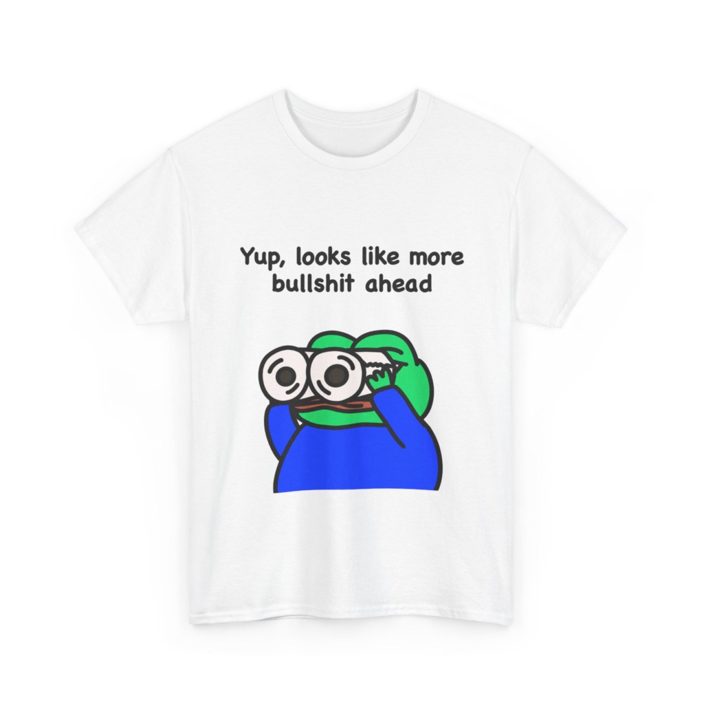 Frog T-Shirt: Binoculars & 'Bullshit Ahead' Graphic
